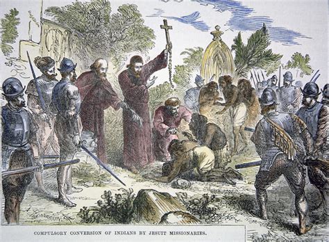 The English lived in proximity to the Indians for some years. . How did the spanish convert the natives to christianity